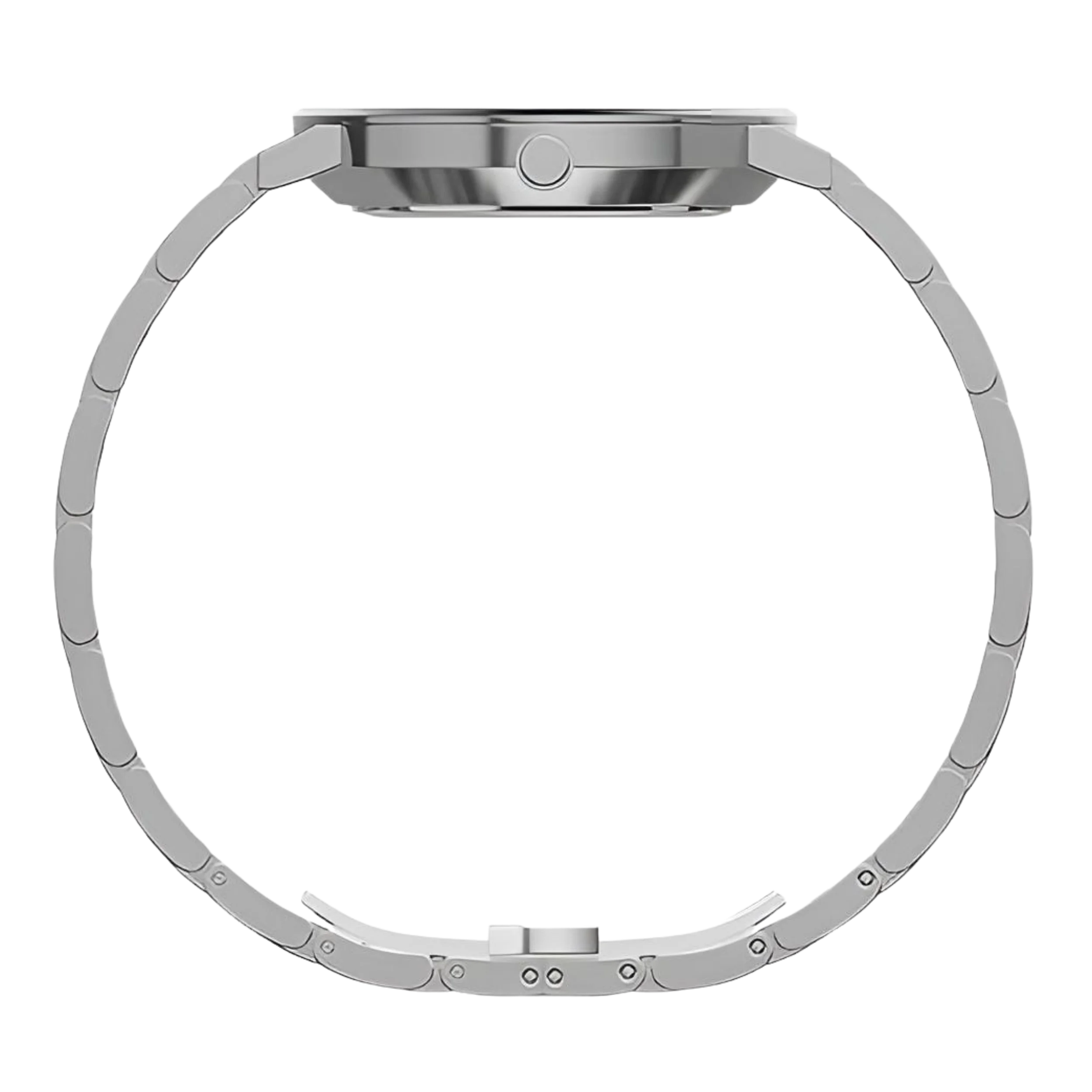 Herren Armbanduhr Edelstahl 42 mm Weiss