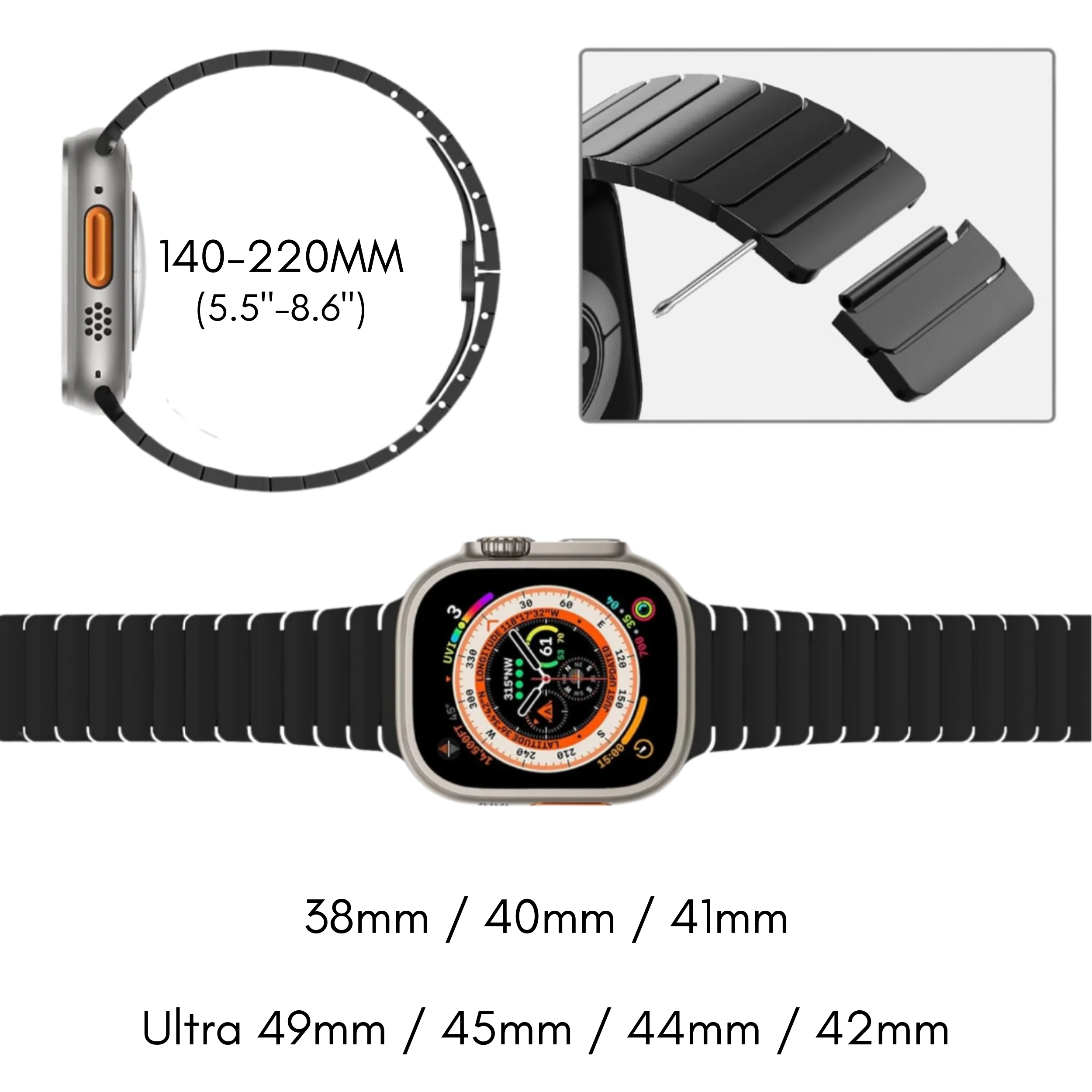 Premium Armband für Apple Watch Schwarz