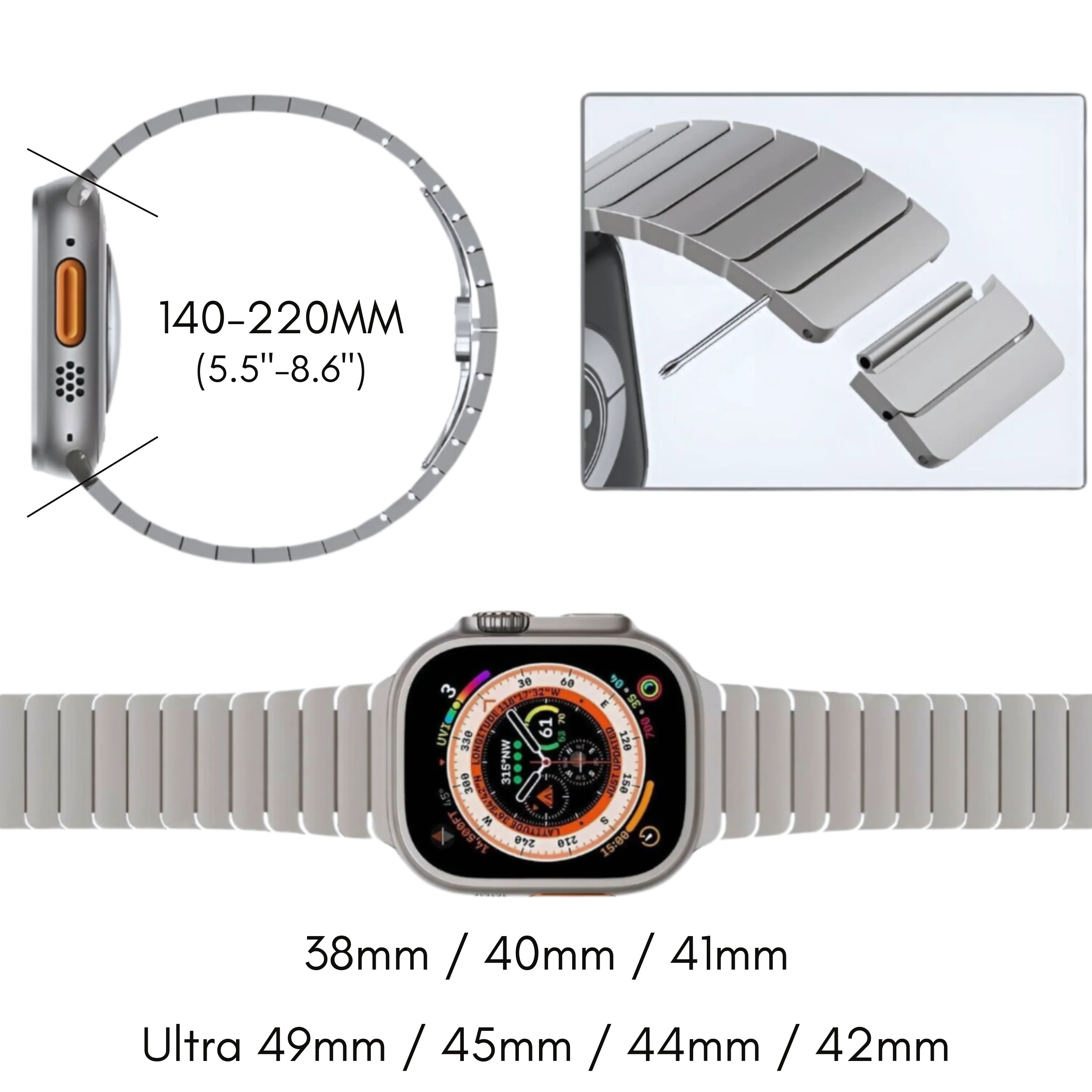 Premium Armband für Apple Watch Titan