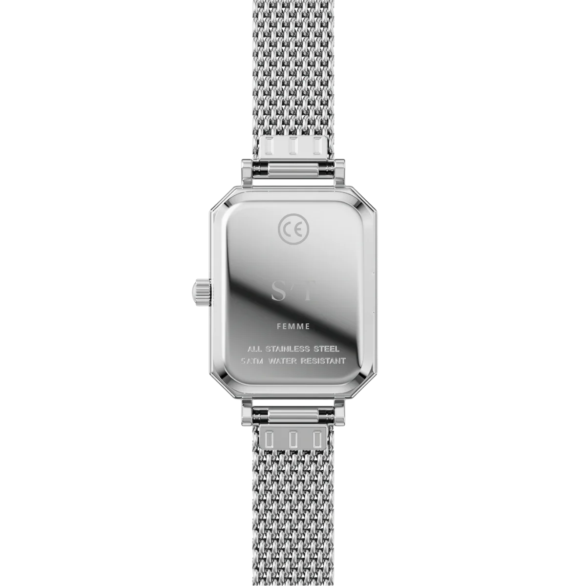 Damen Uhr Mesharmband Moissanite Silber