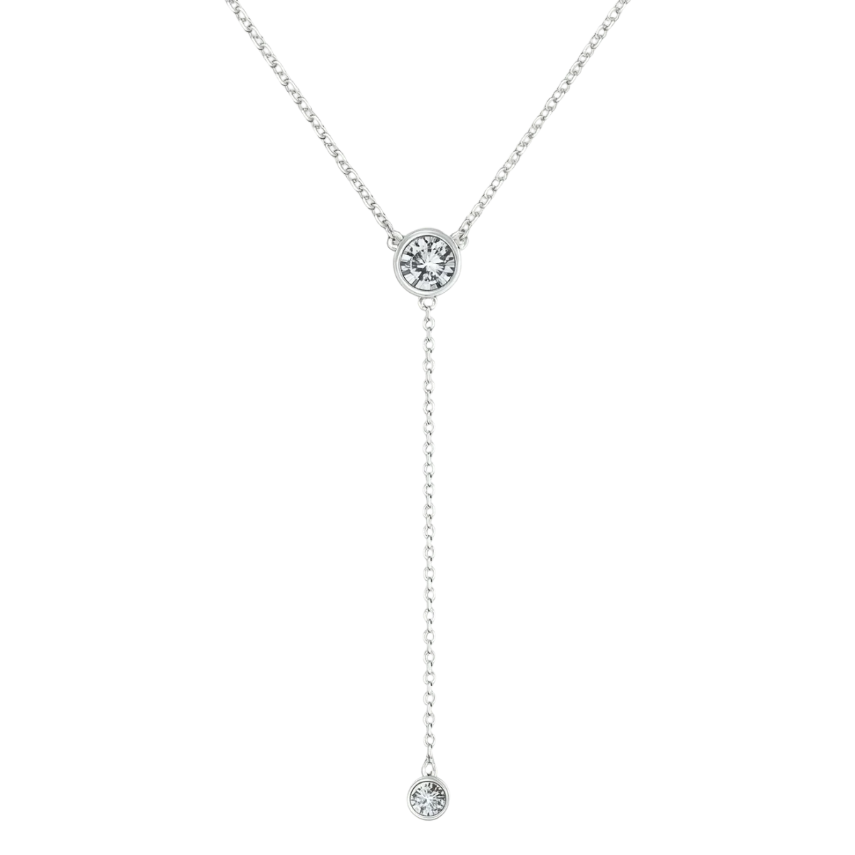 Women's Y-necklace 925 silver with moissanite