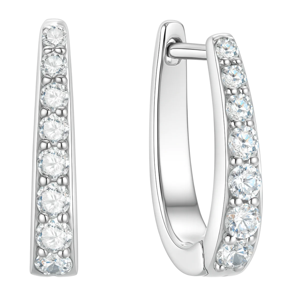 Hoop earrings women 925 silver with moissanite