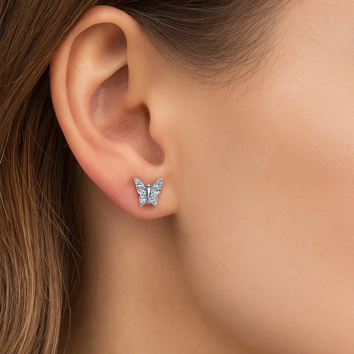 Women's earring 925 silver butterfly