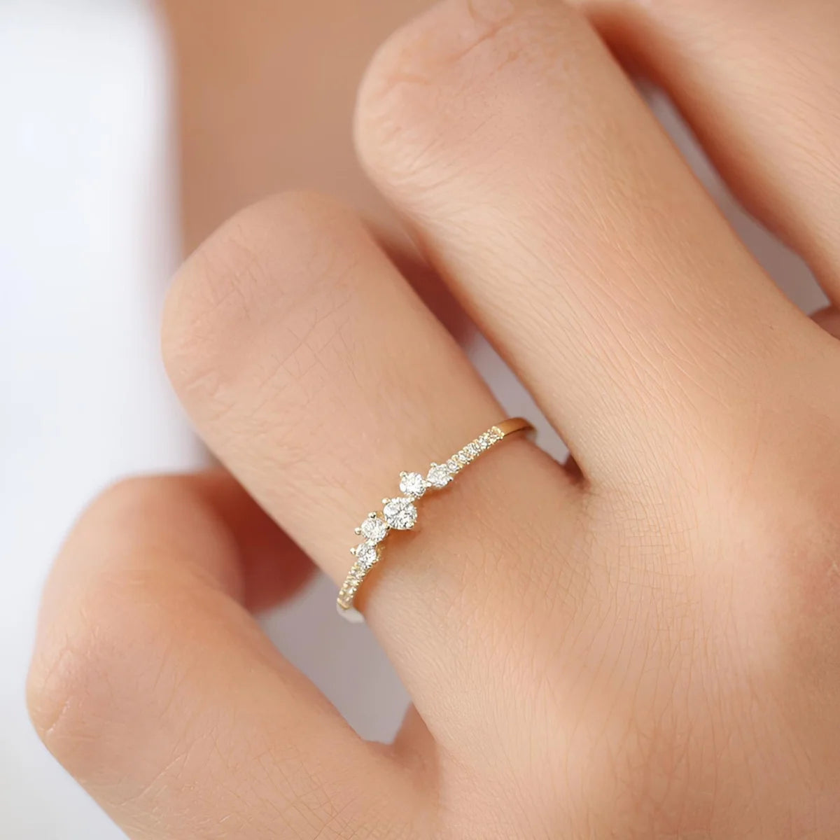 Damen Silberring Feligran mit Moissanite