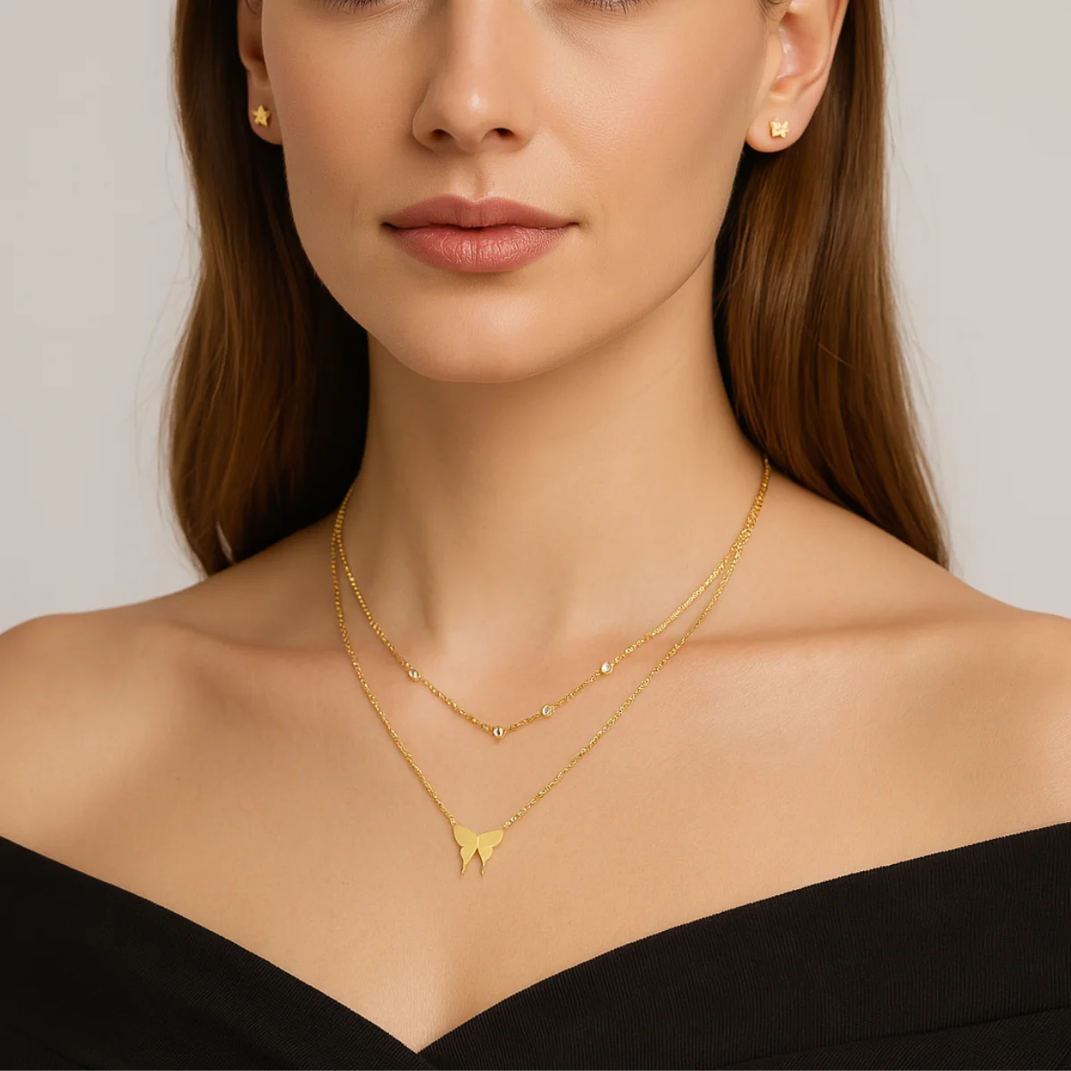 Women's butterfly necklace made of 925 silver
