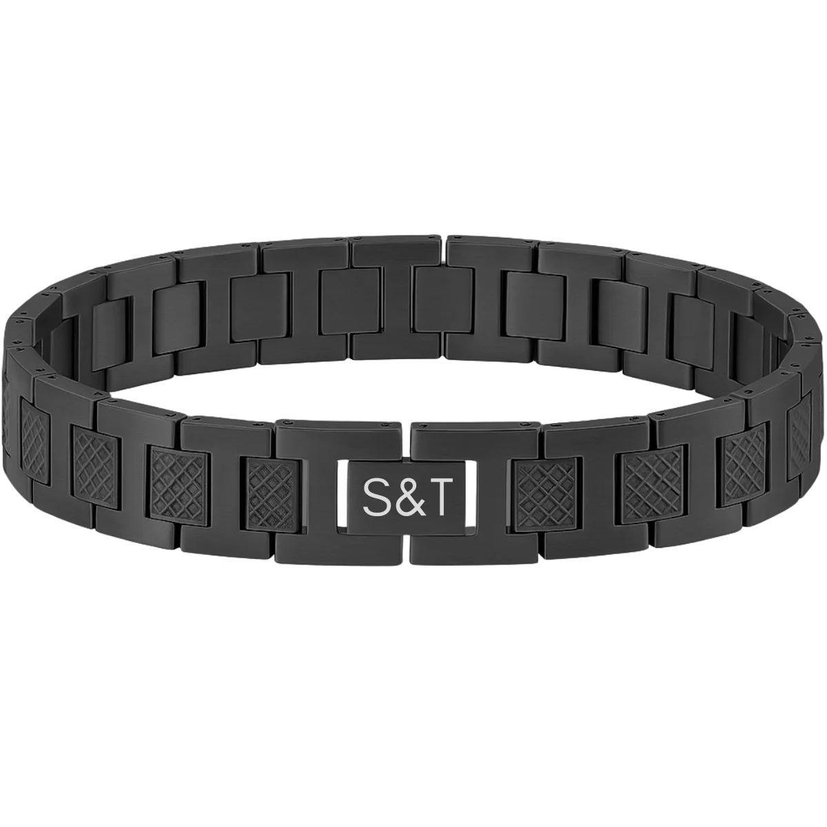 Herren Edelstahl Armband Schwarz