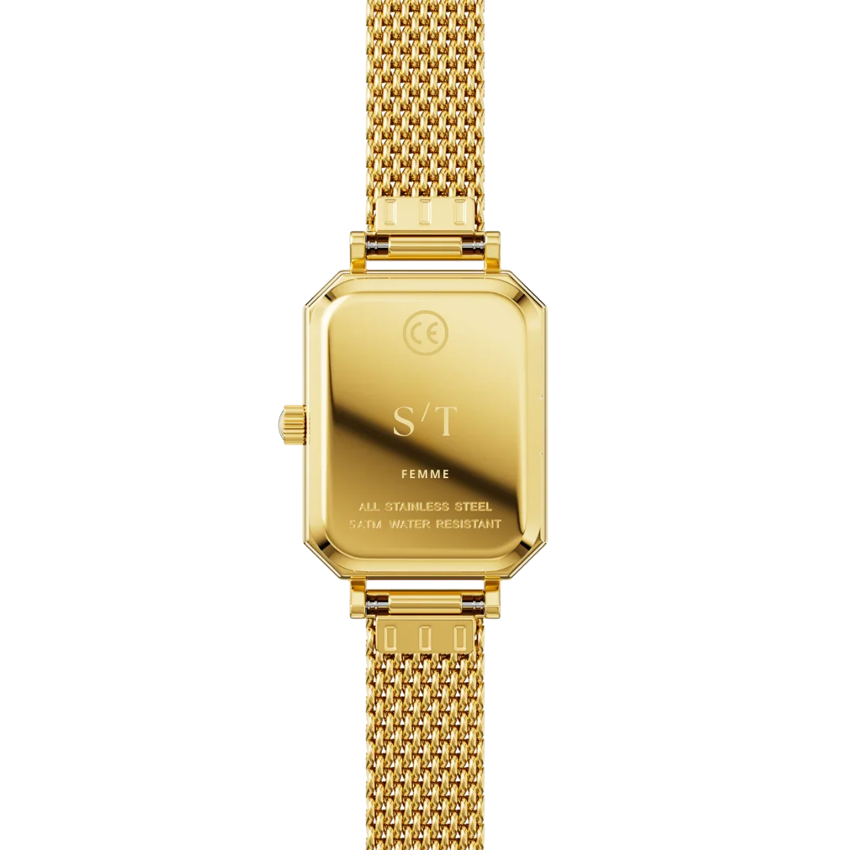 Damen Uhr Mesharmband Moissanite Gold Grün