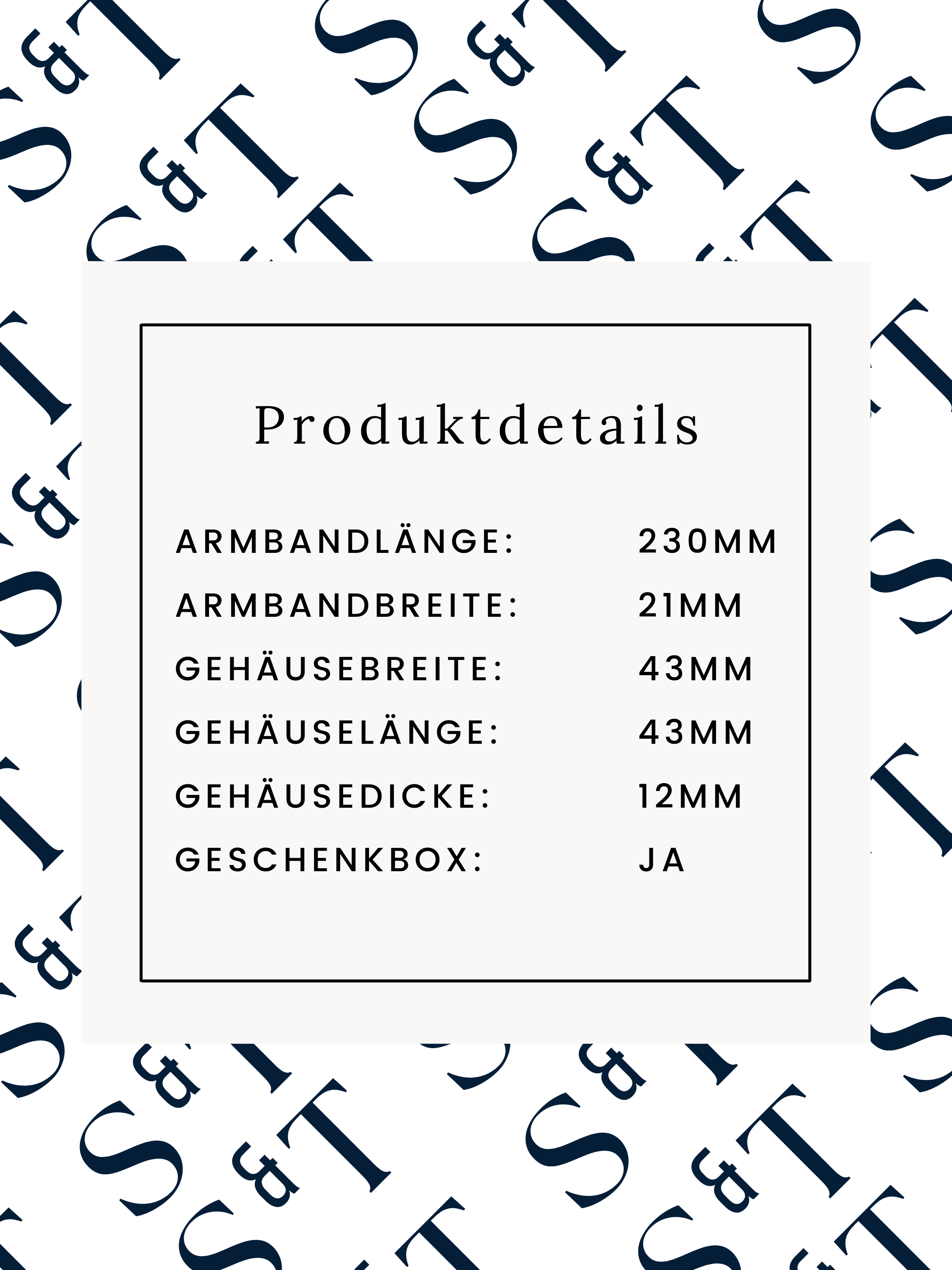 S&T Design Cano Cobano Chronograph Herren Uhr 43 mm Blau Edelstahl Quarz 3 BAR