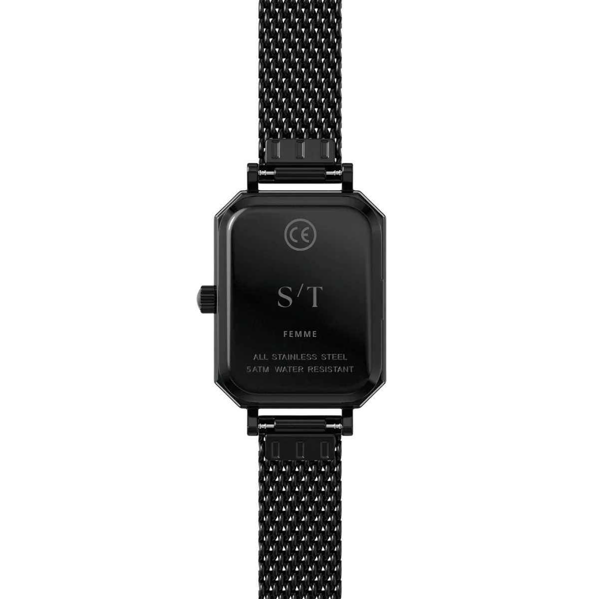 Damen Uhr Mesharmband Moissanite Schwarz