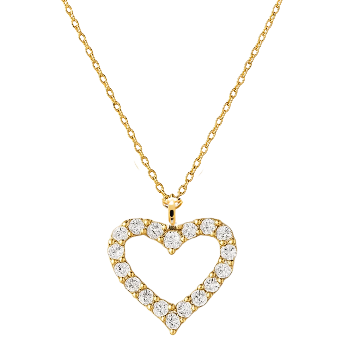 Women's heart pendant necklace 14 gold-plated 925 silver