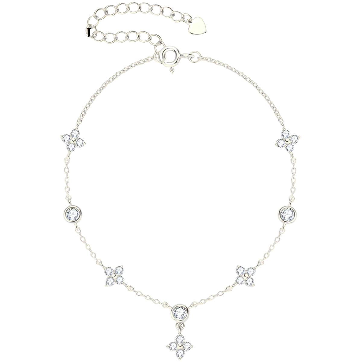 Ladies silver bracelet filigree 925 silver moissanite