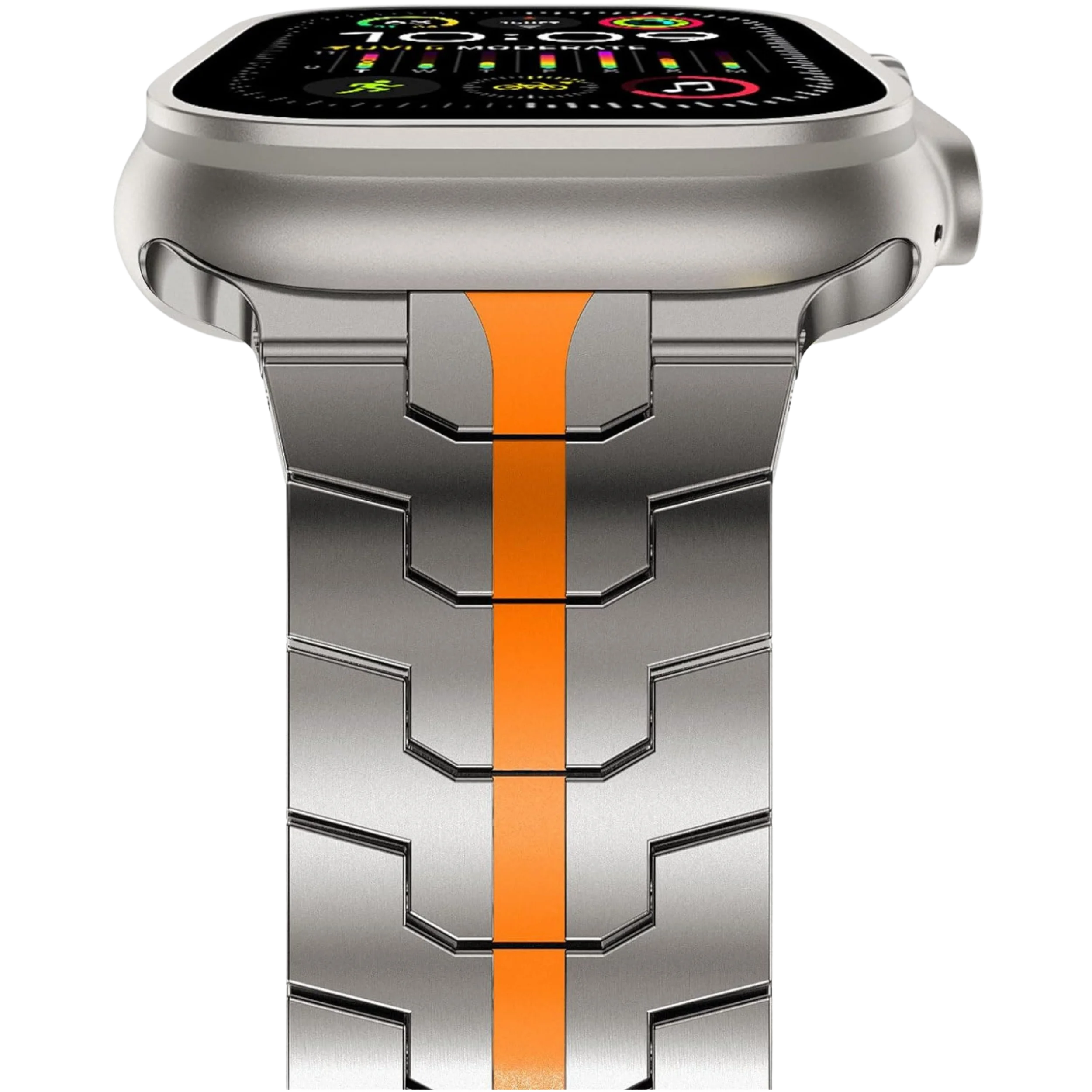 Premium Bracelet for Apple Watch Silver Orange #02