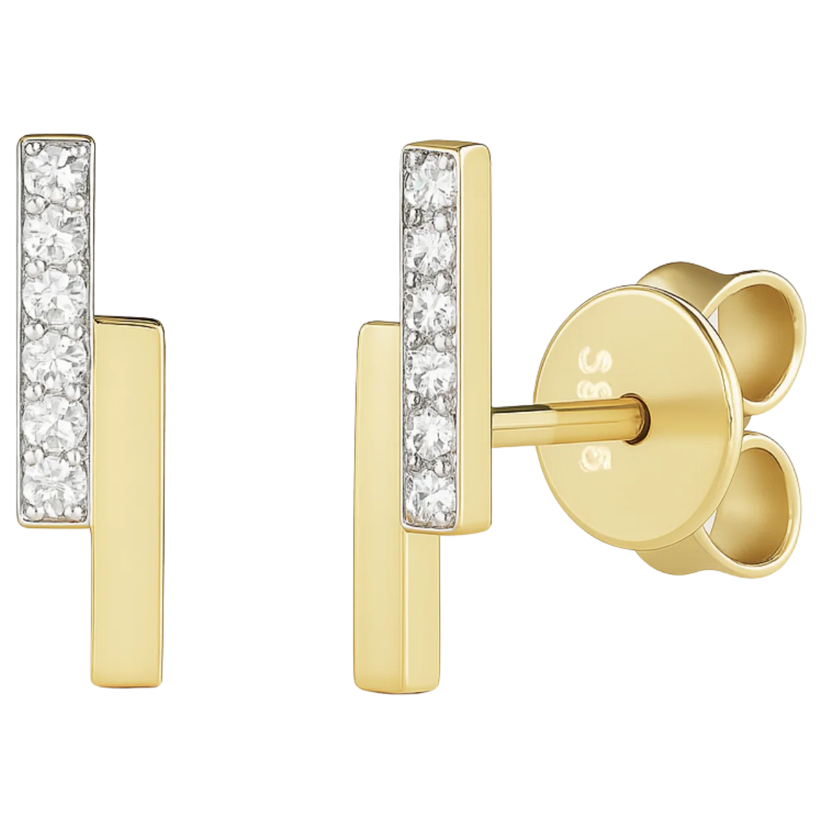 Women's earrings 925 silver stud earrings 14k gold-plated