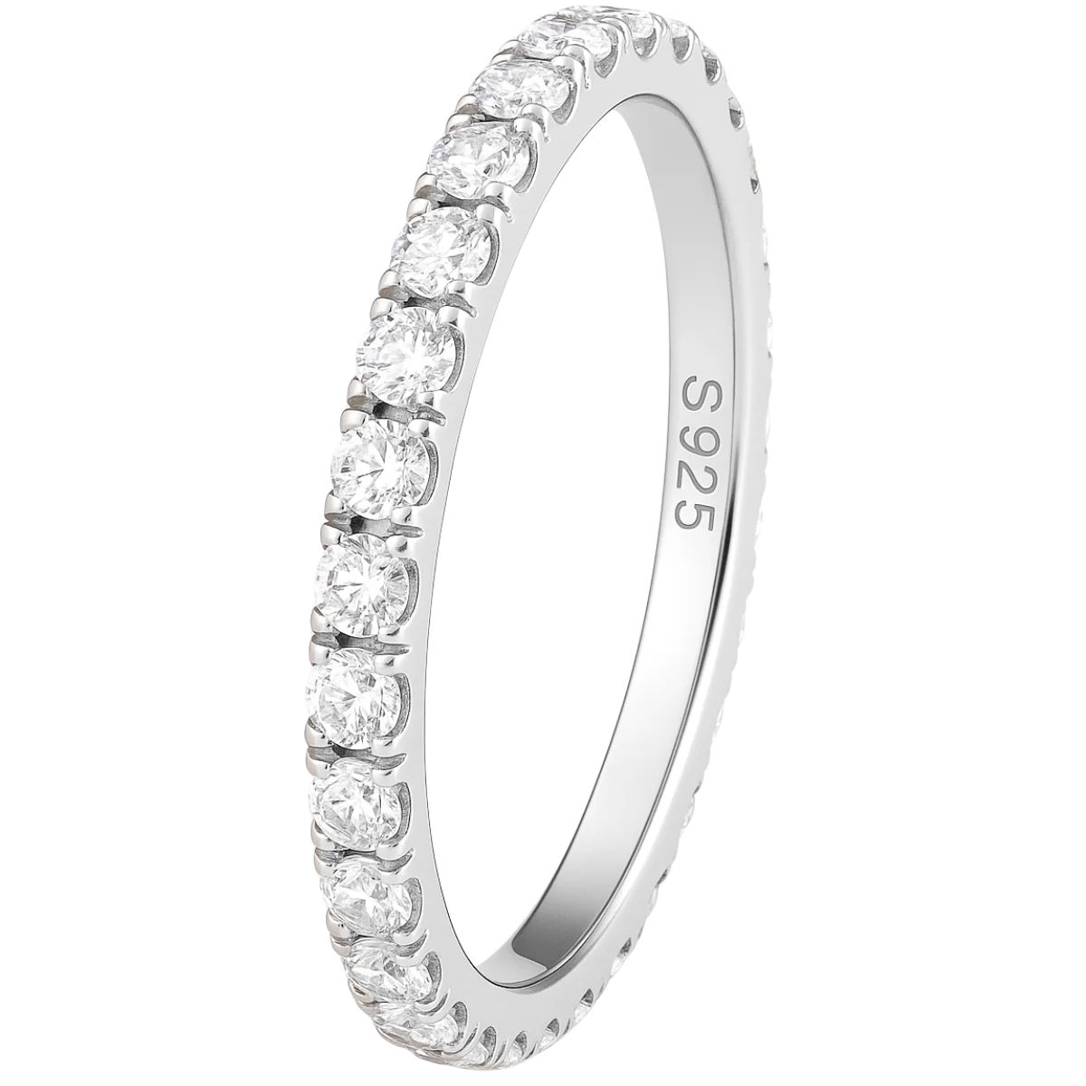 Silber Damenring mit voll Moissanite