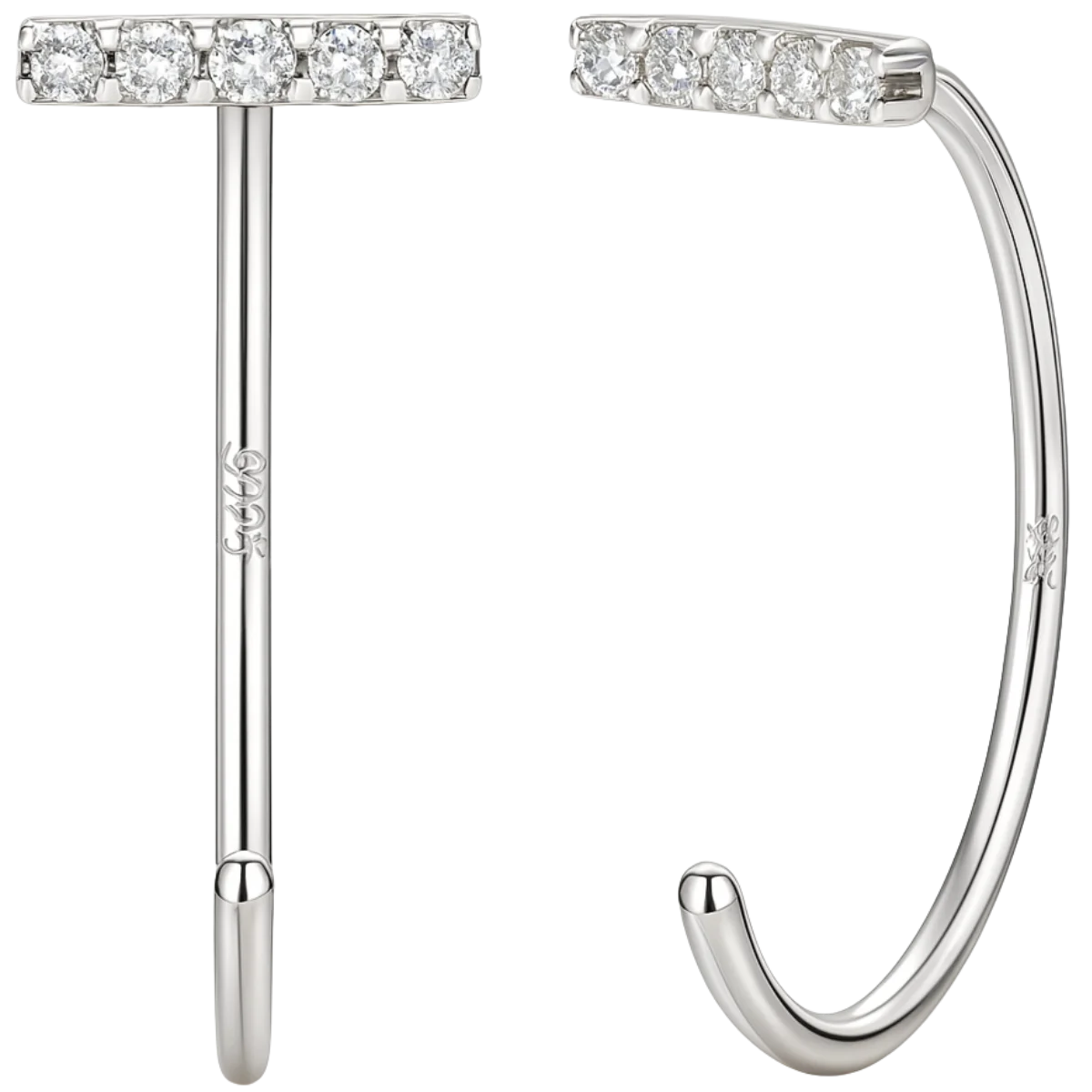 Damen Ohrringe 925 Silber offene Creolen
