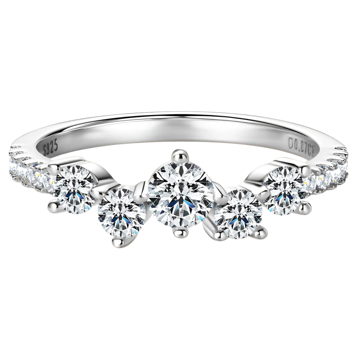Women's silver ring Feligran with moissanite