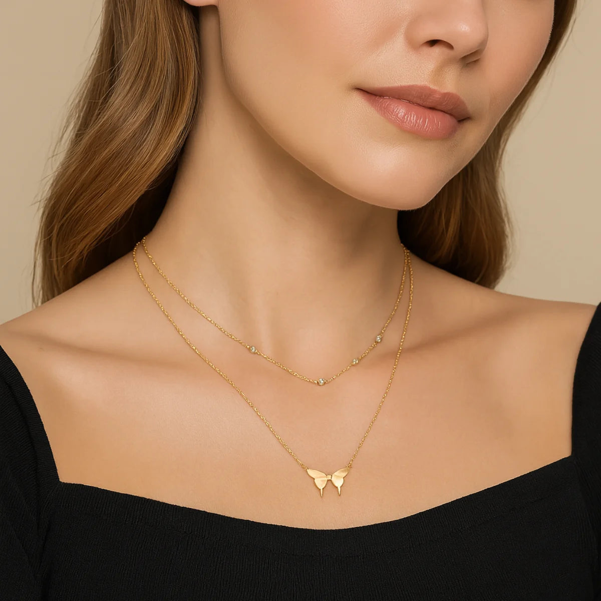Women's butterfly necklace made of 925 silver