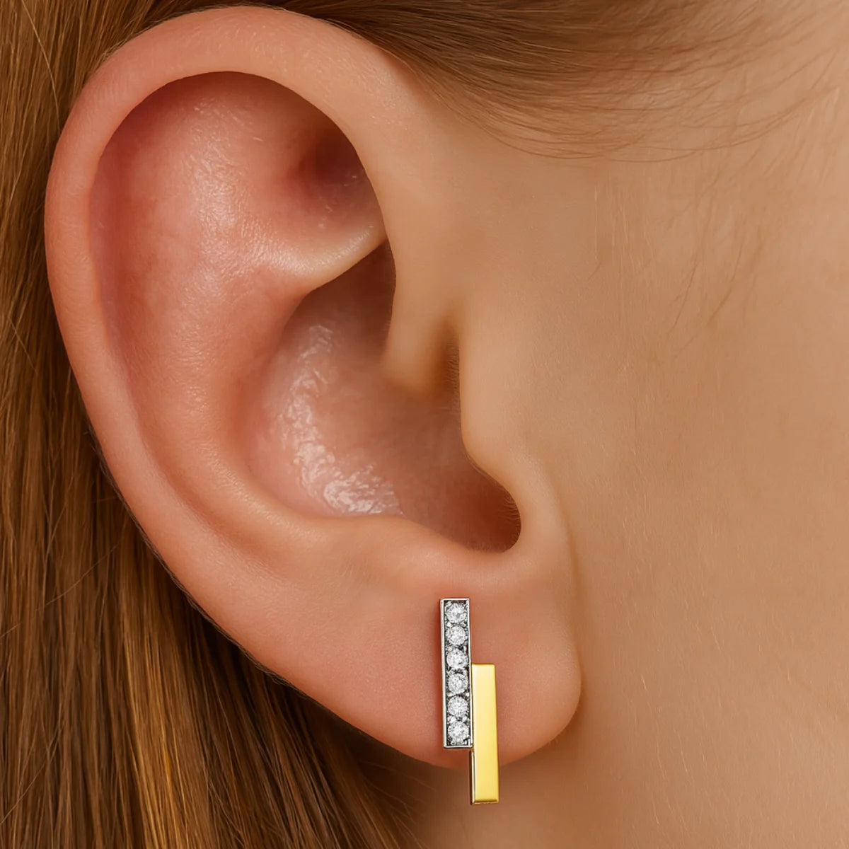 Women's earrings 925 silver stud earrings 14k gold-plated