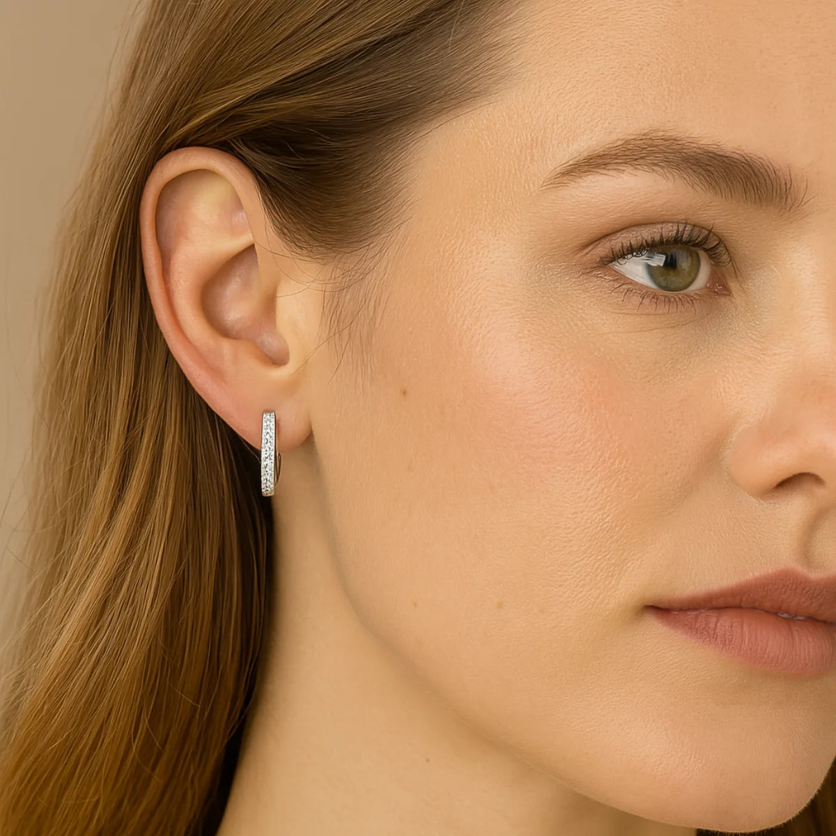 Hoop earrings women 925 silver with moissanite