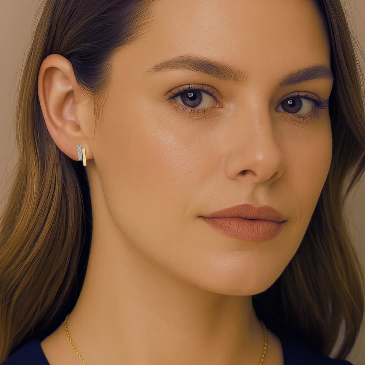 Women's earrings 925 silver stud earrings 14k gold-plated