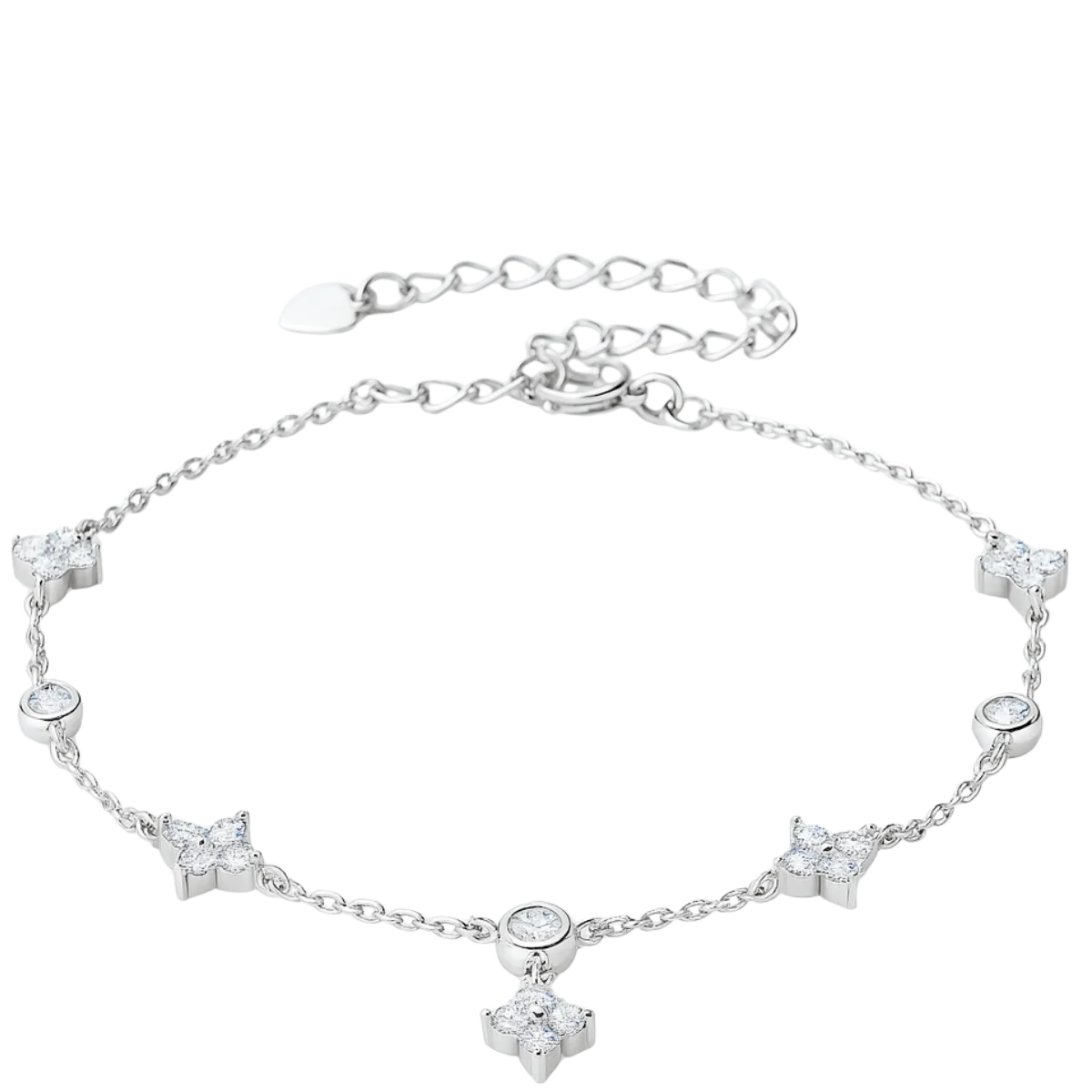 Ladies silver bracelet filigree 925 silver moissanite