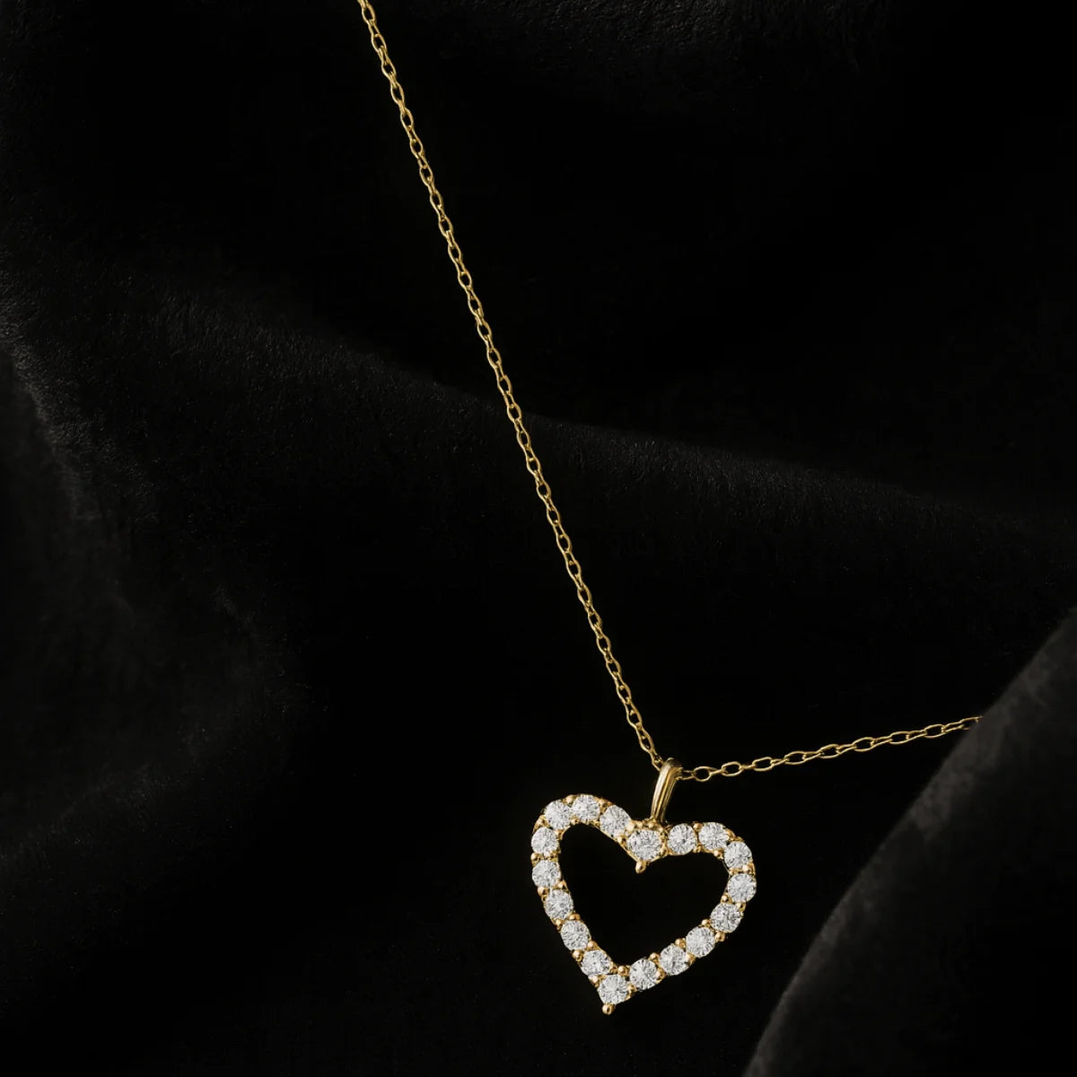 Women's heart pendant necklace 14 gold-plated 925 silver