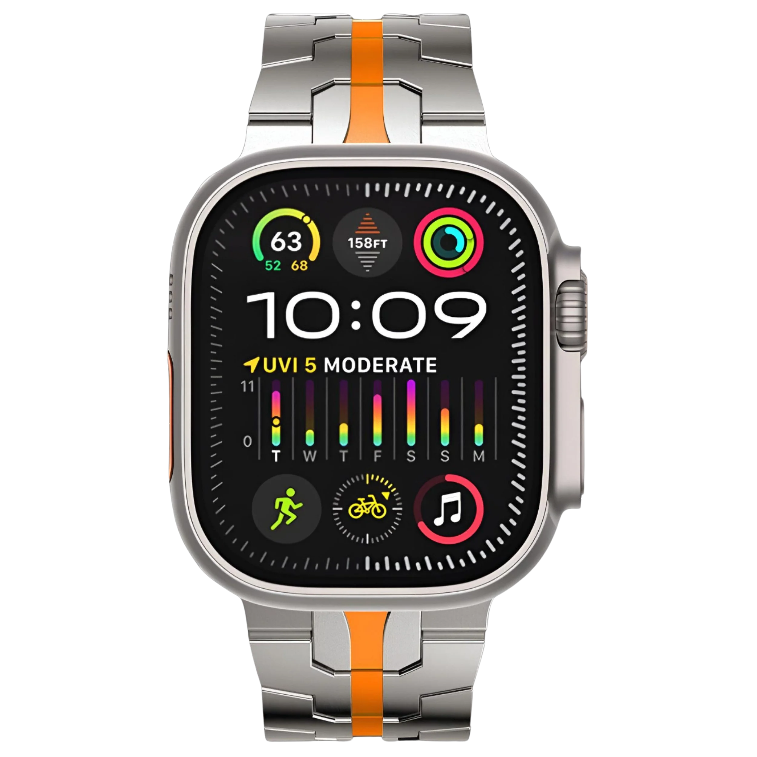 Premium Bracelet for Apple Watch Silver Orange #02