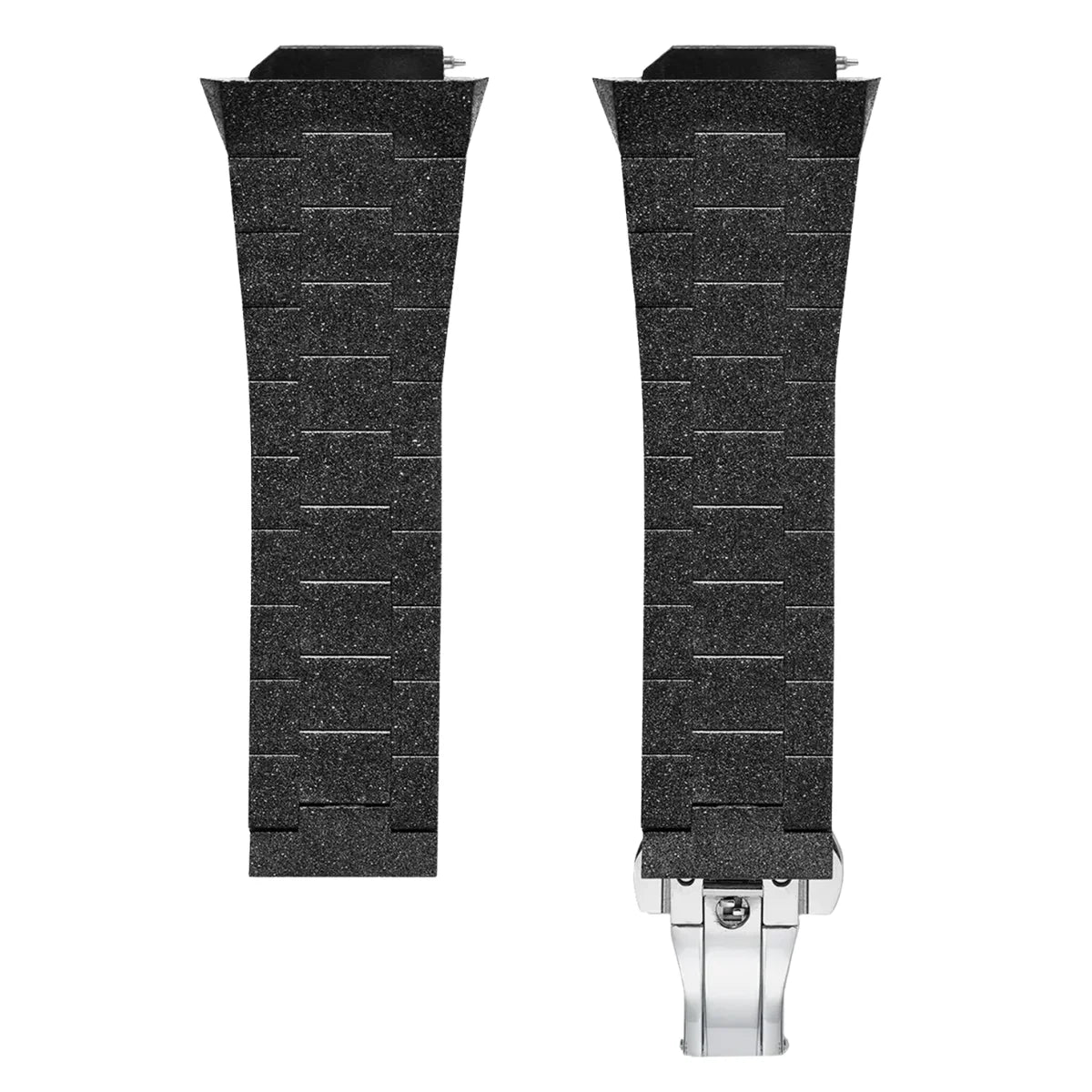 Herren Ersatz Armband Frosted Schwarz 230mm