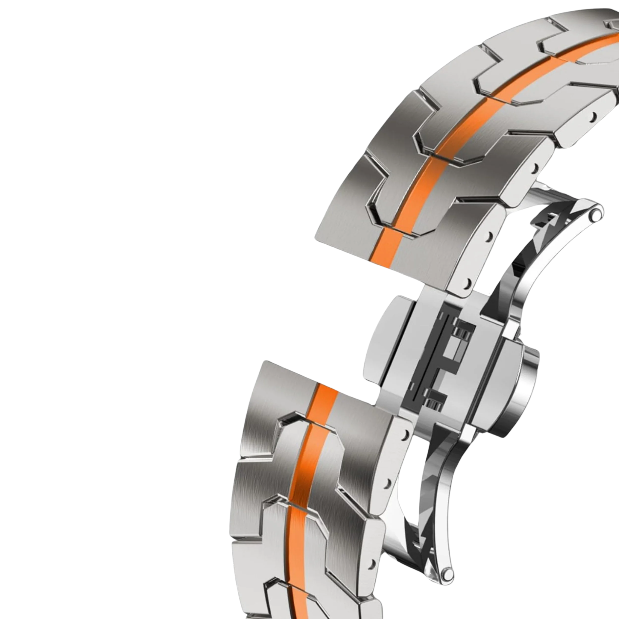 Premium Bracelet for Apple Watch Silver Orange #02