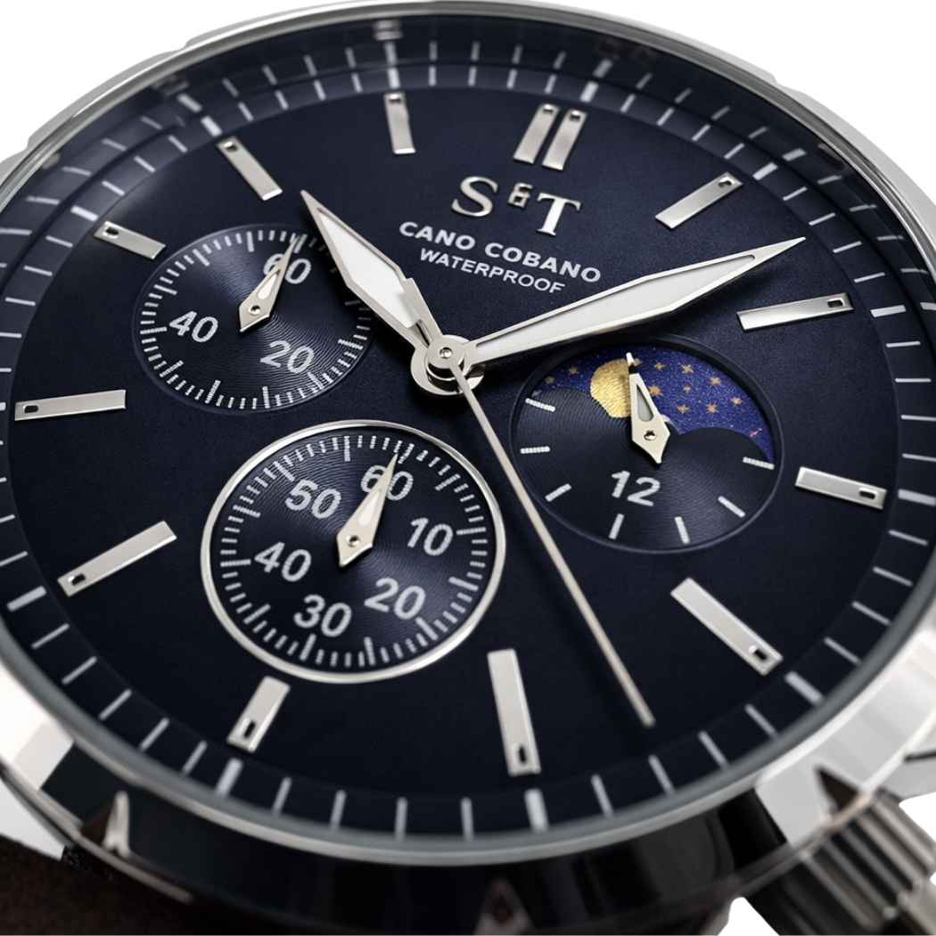 Chronograph Herrenuhr mit braunem Armband