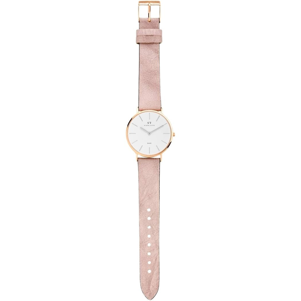 Dünne Damenuhr mit weichem Armband Rosa