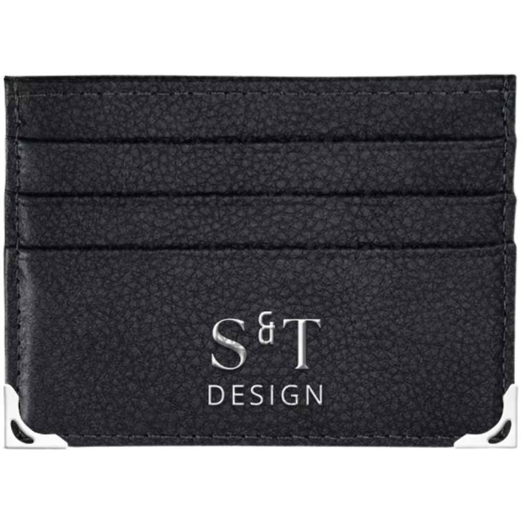 Leder Cardholder mit Edelstahl-Ecken