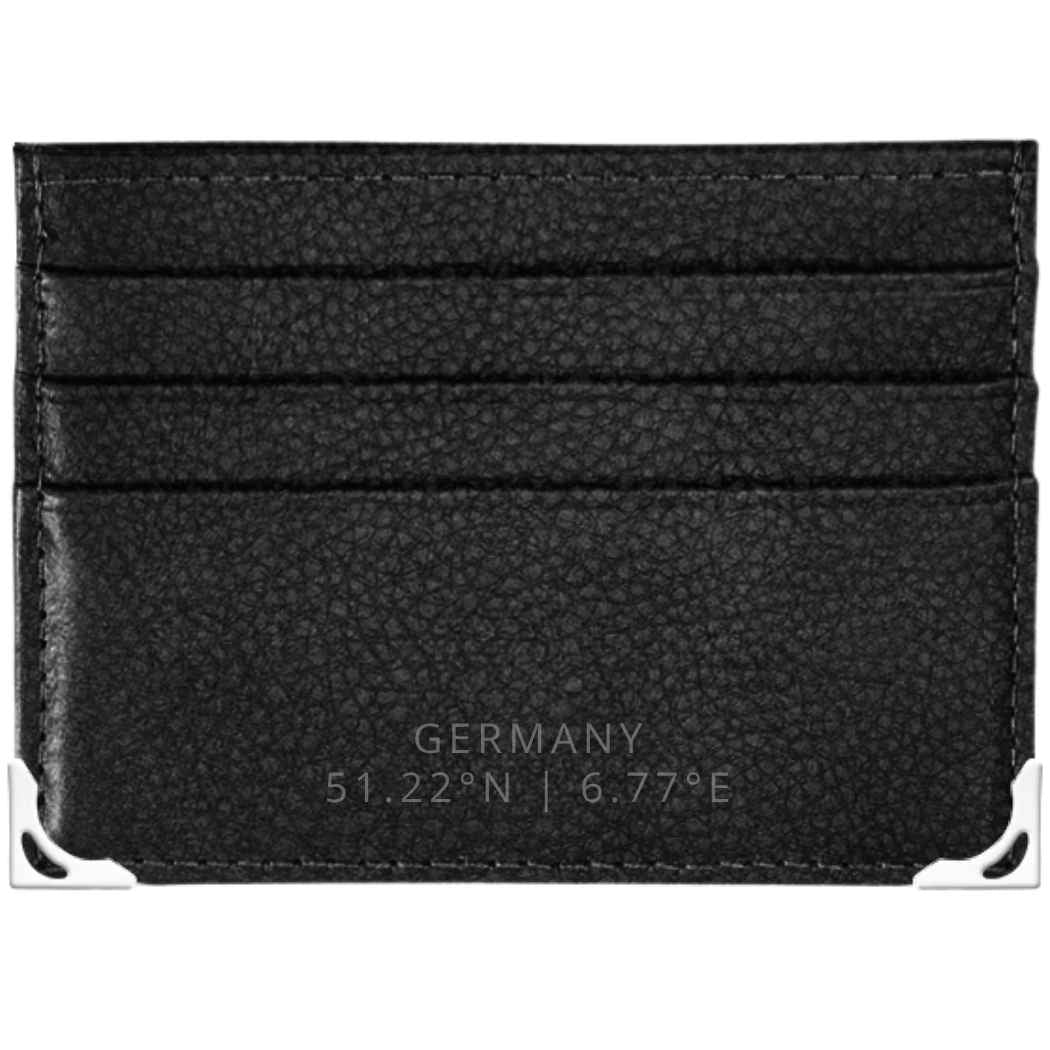 Leder Cardholder mit Edelstahl-Ecken