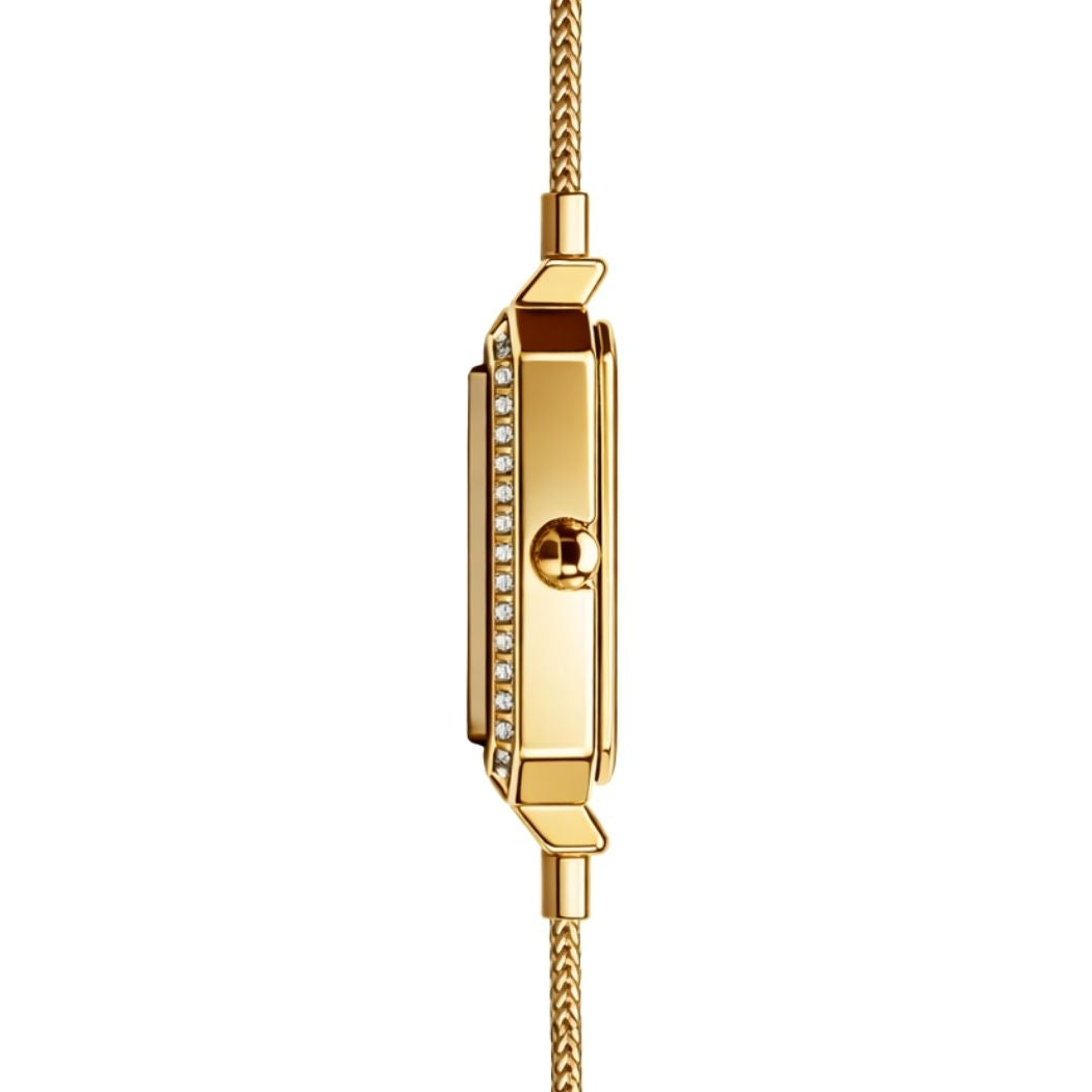 Elegante Damenuhr mit Mesh-Armband Gold