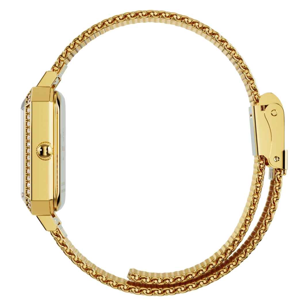 Elegante Damenuhr mit Mesh-Armband Grün