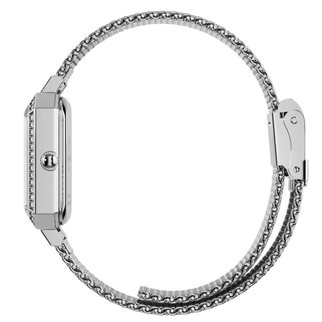 Elegante Damenuhr mit Mesh-Armband Pink