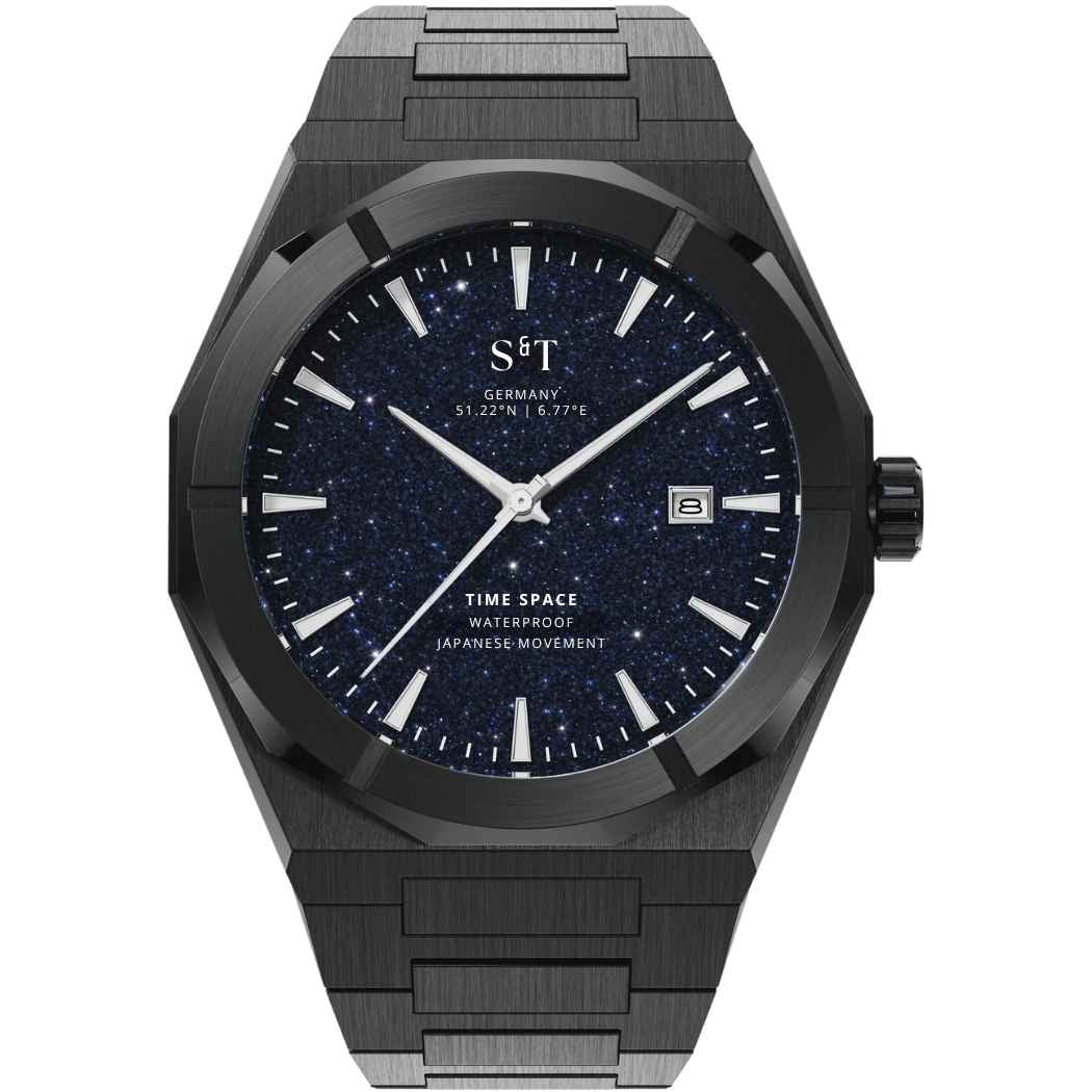 Herrenuhr aus Edelstahl Schwarz