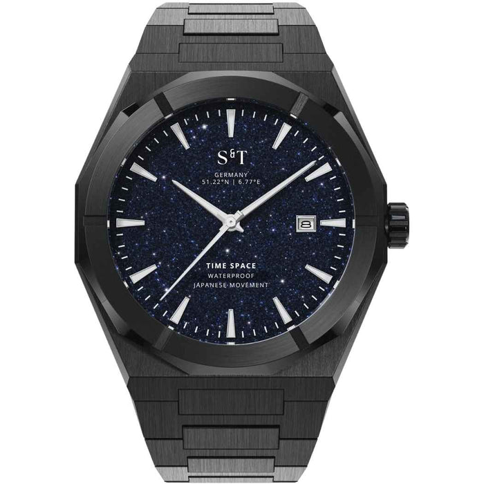 Herrenuhr aus Edelstahl Schwarz