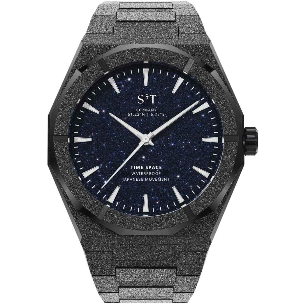 Frosted Herrenuhr Edelstahl Schwarz