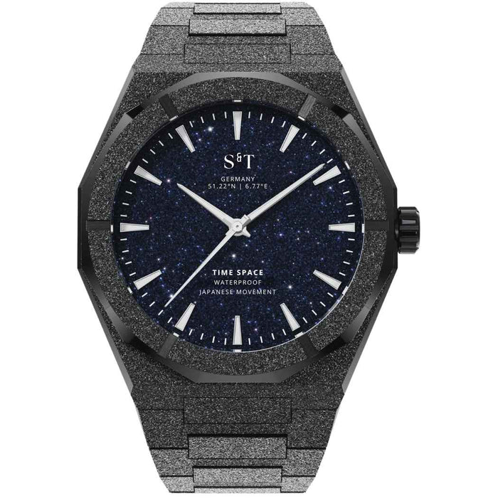 Frosted Herrenuhr Edelstahl Schwarz