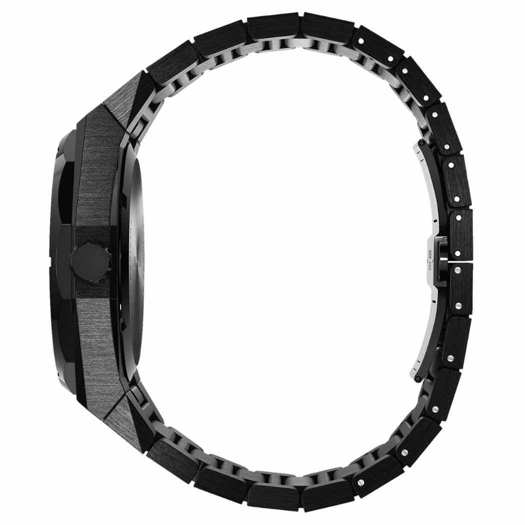 Frosted Herrenuhr Edelstahl Schwarz