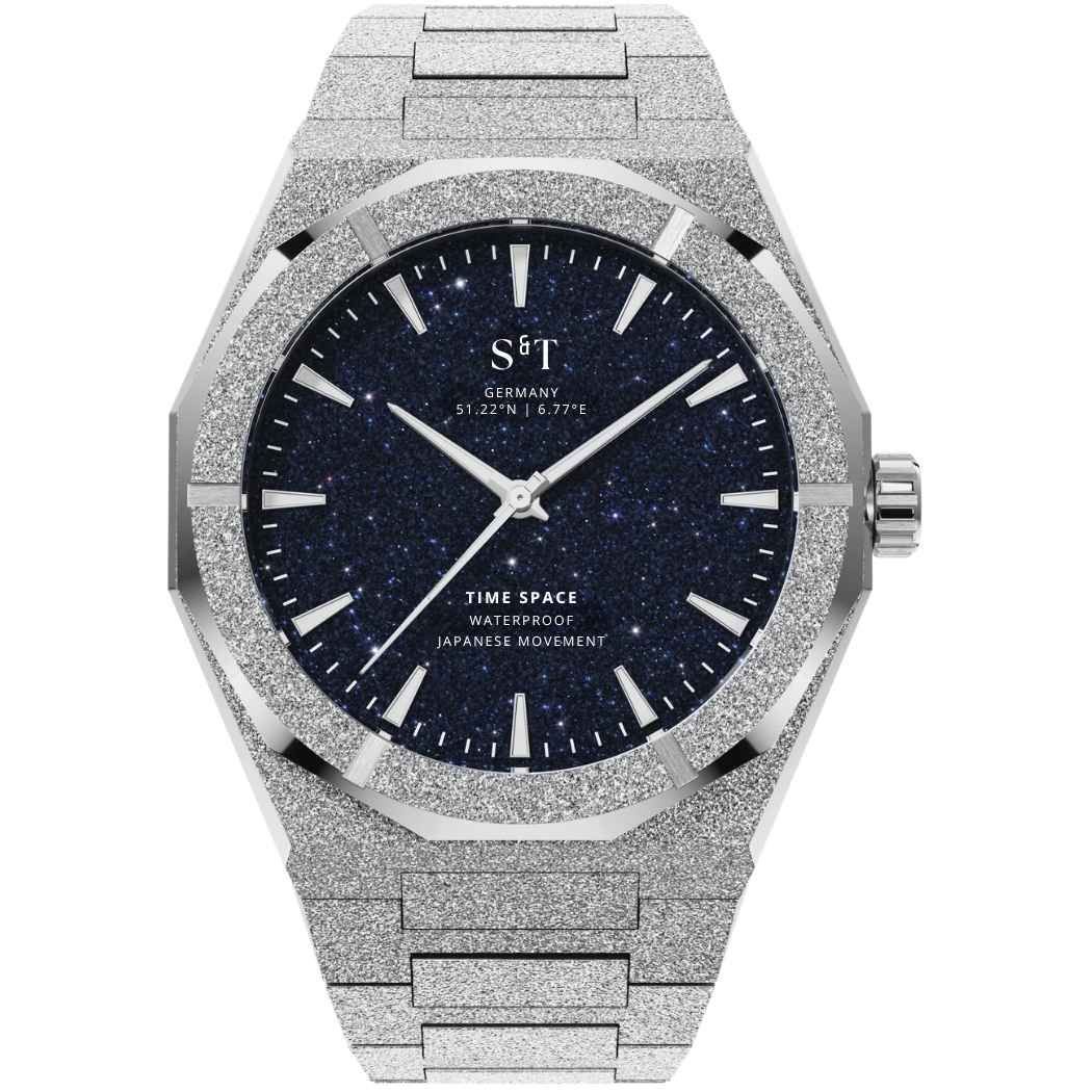 Frosted Herrenuhr Edelstahl Silber