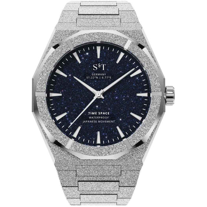 Frosted Herrenuhr Edelstahl Silber