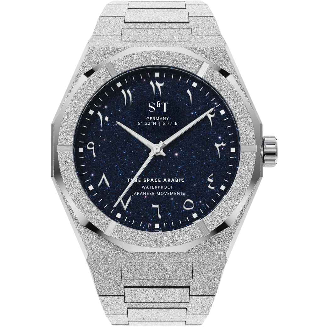 Frosted Herrenuhr Arabisch Edelstahl