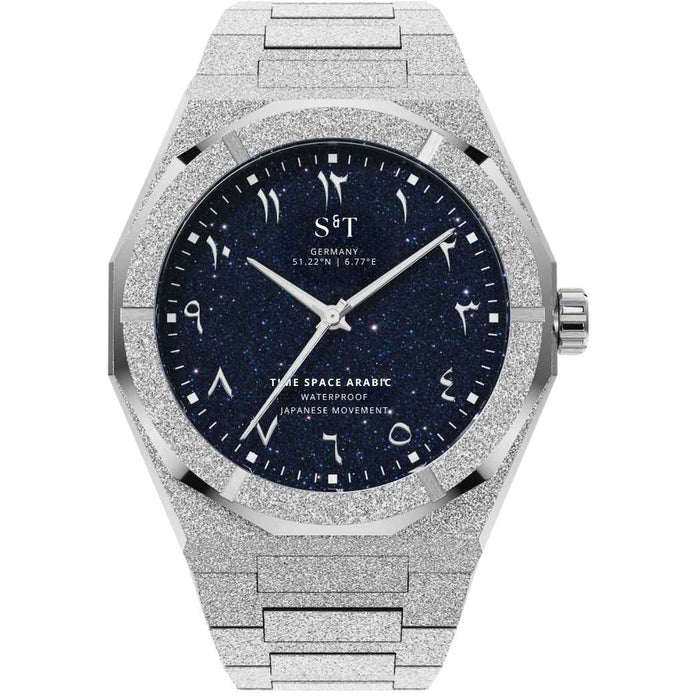 Frosted Herrenuhr Arabisch Edelstahl