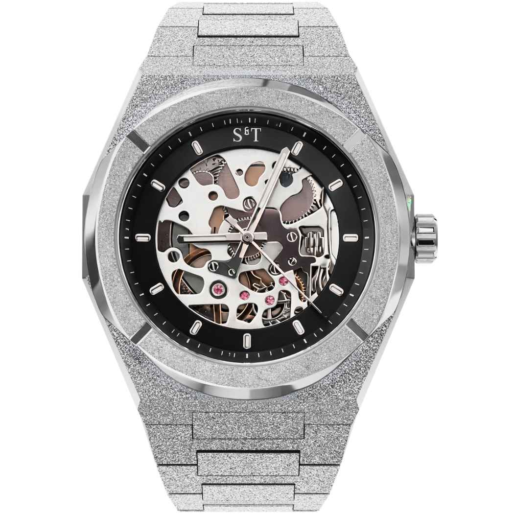 Frosted Skelett Herrenuhr TIME SPACE