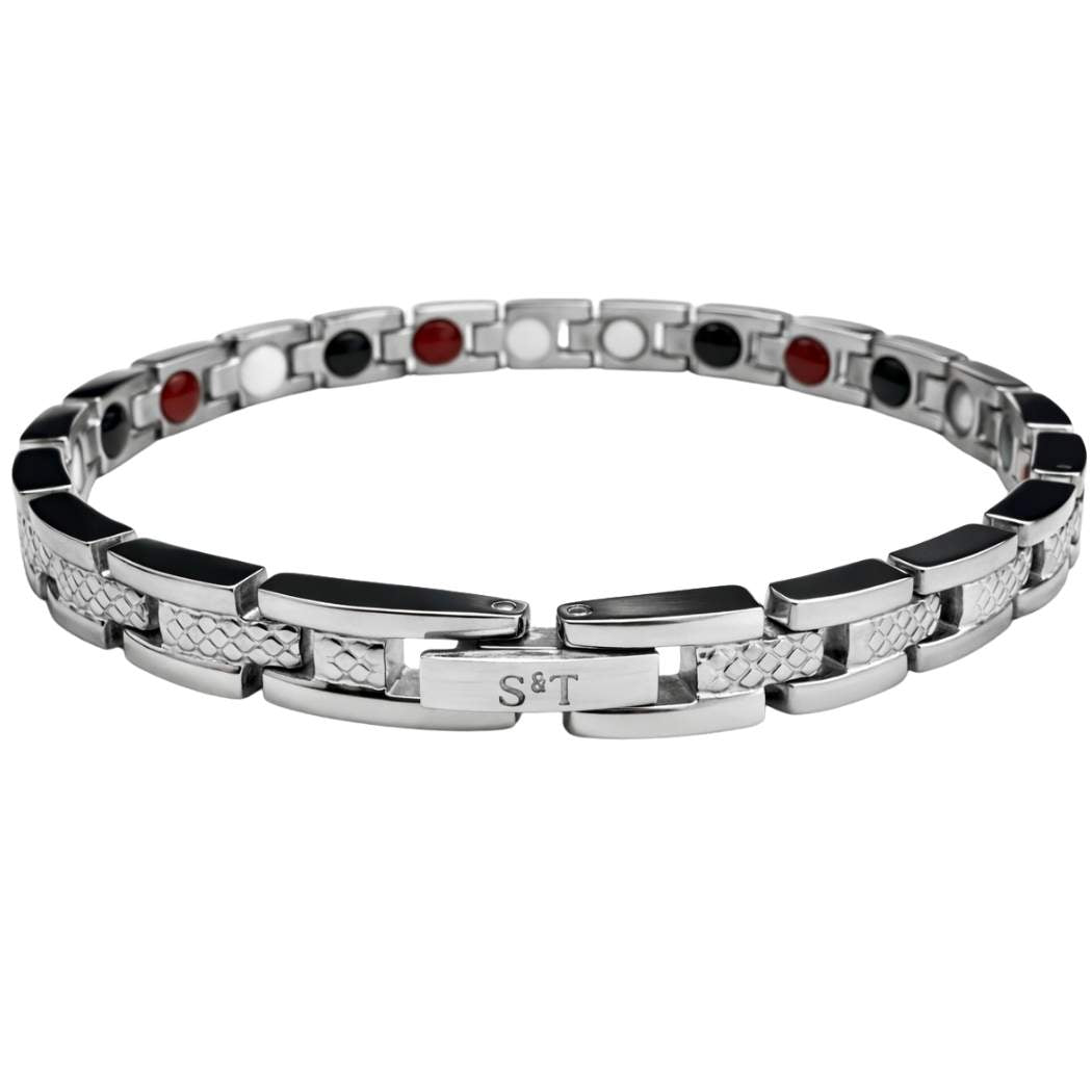 Herren Panzerarmband Edelstahl Silber