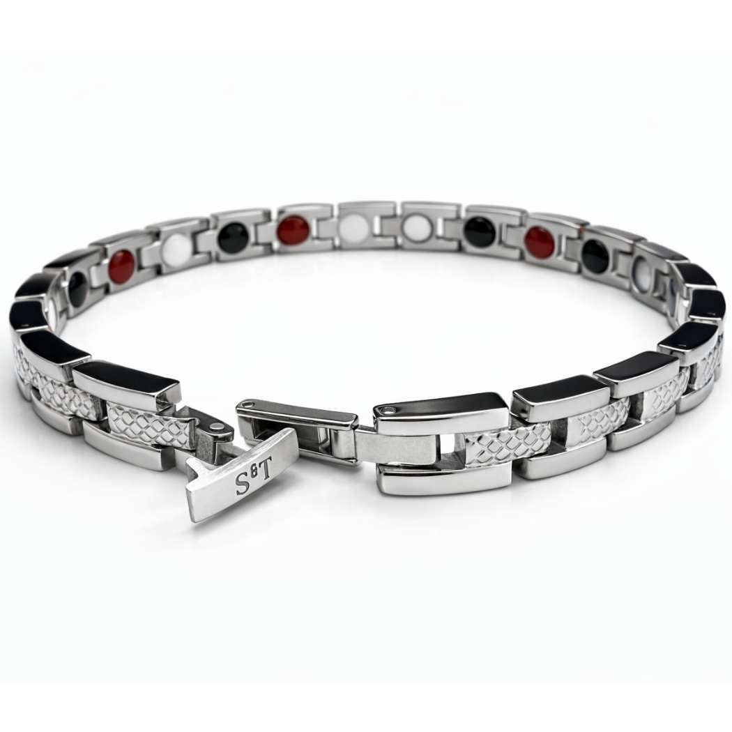Herren Panzerarmband Edelstahl Silber