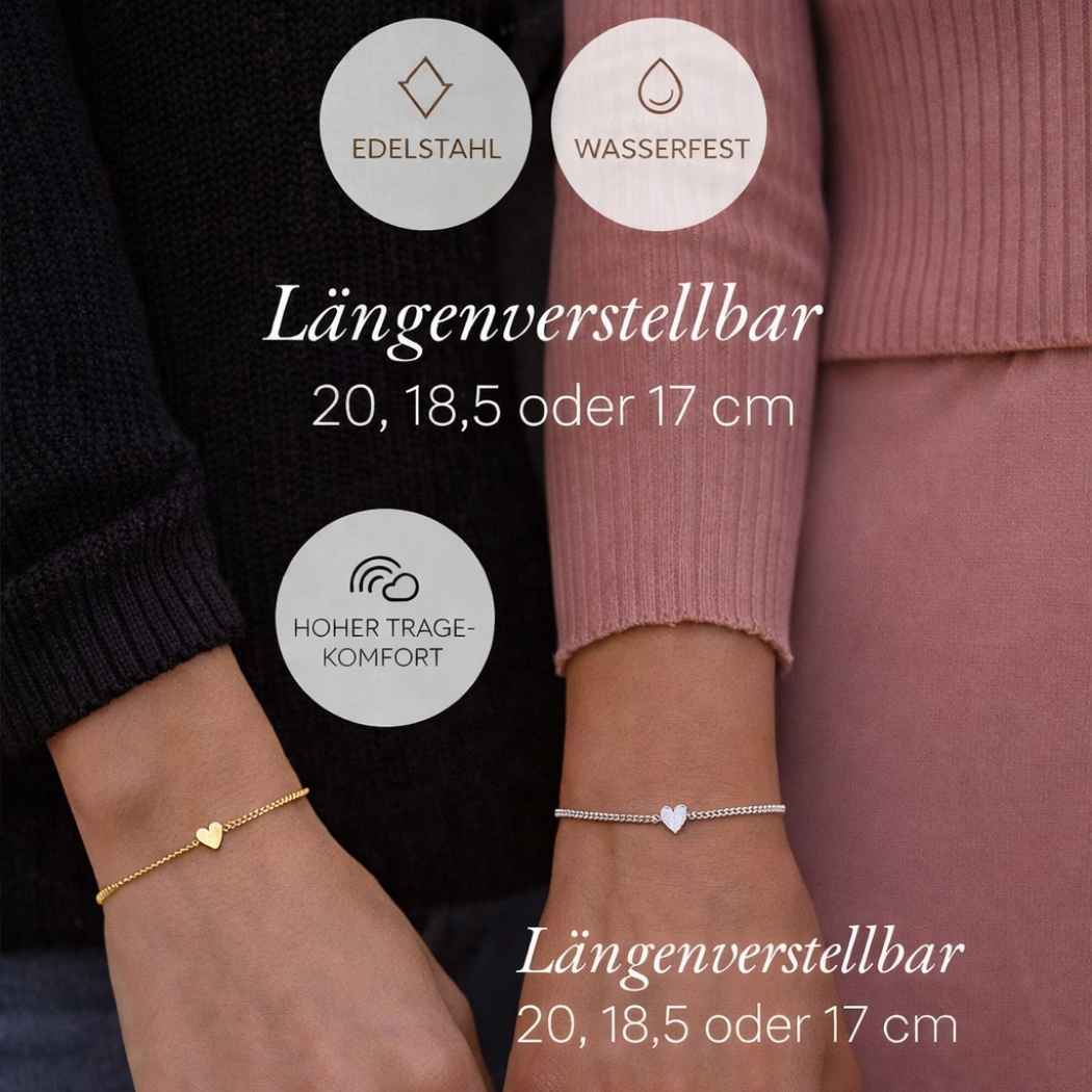 Herz Armband Damen Edelstahl Gold