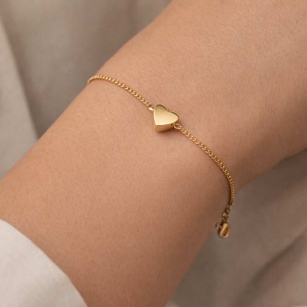 Herz Armband Damen Edelstahl Gold